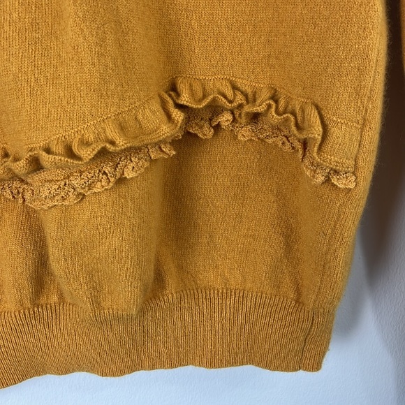 Sezane Andreas Yellow Wool Cashmere Ruffle Pullover Sweater Womens Size M - Picture 6 of 8